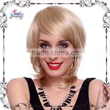 Shoulder Length Synthetic Straight Blonde Hair Wigs