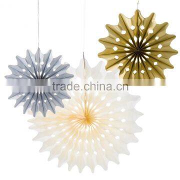 hristmas Honeycomb Hanging Decorations Metallic Fan