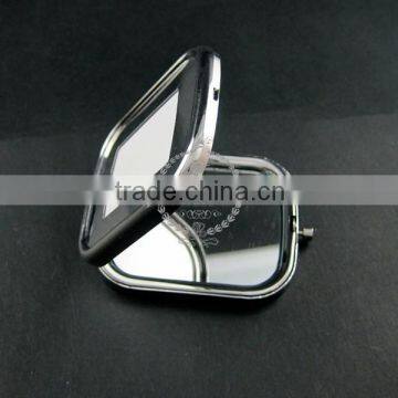50x58mm Setting Size Metal Square Blank Base Bezel Silver Compact Pocket Mirror Tray With Glass Cabochon 1991015