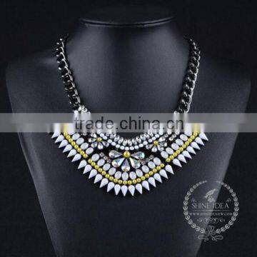 high quality vintage rhinestone chunky statement necklace tin alloy fashion women pendant necklace 6390089