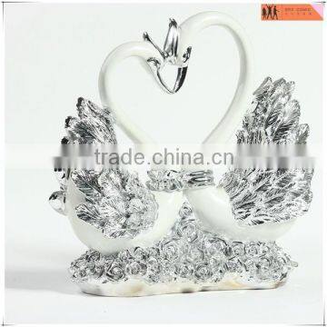 customized double white swans resin figures,customized your design animal resin figures,OEM wholesale resin figures factory