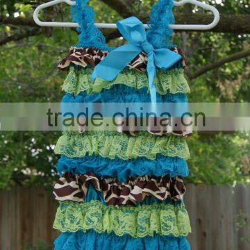 Hot Sale Fashion/ Pretty/ Soft Ruffled Rompers Baby Sleeveless Rompers/ Bodysuit Best Posh Petti Ruffle Lace And Satin Rompers photo-2