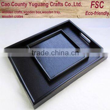 black rectangle serving wooden tray sets