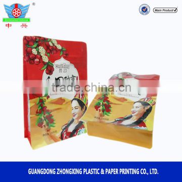 New laminated flat bottom aluminum date packaging bags with window