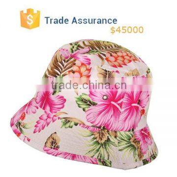 Designer Bucket Hats Hawaiian Pink Floral Print Bucket Hat Beach Fishing Outdoors Custom Bucket Hats Bulk