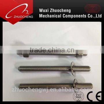 China manufacturer A2 A4 stainless steel asme threaded rod with hex nuts passed ISO certification