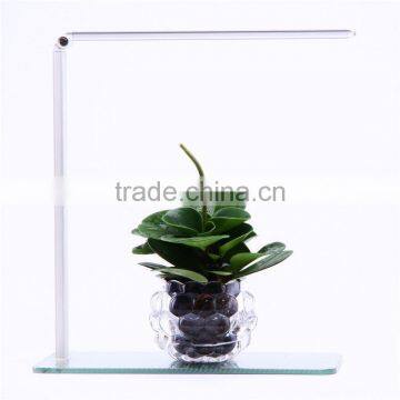 Small iron reading lamp with linen shade