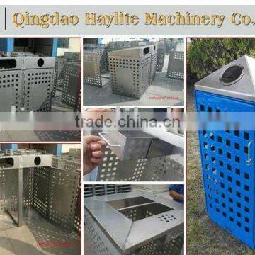 Outdoor stainless or powder coated stainless steel garbage can