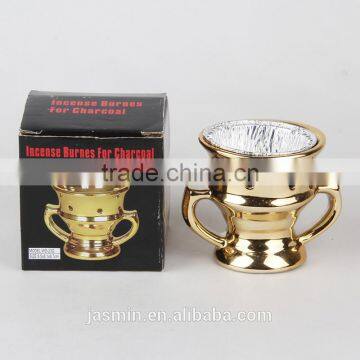 2016 New Hot Sell Golden Arabic Incense Burner Candle Burner Cramic Incense Burner for Charcoal