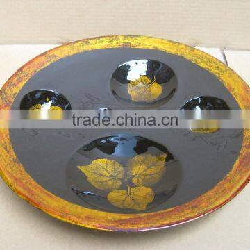 Round moon shape decor lacquer dish, 100% handmade, guarantee eco friendly product