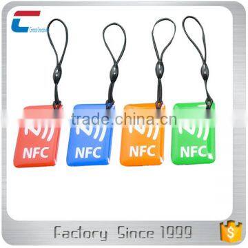 Passive NFC RFID Tag Customized Epoxy NFC Key Fob Passive Plastic Rfid Key Tag 180 Bytes Memory