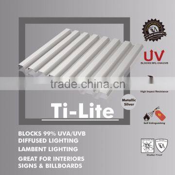 UV protected Polycarbonate Corrugated Silver Panel (Ti-Lite Metallic Silver GRECA)