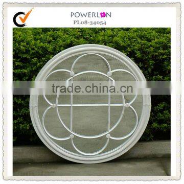 White metal outdoor round mirrors