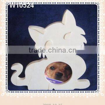 Unfinished handmade decorative animal shaped latest wooden photo frame