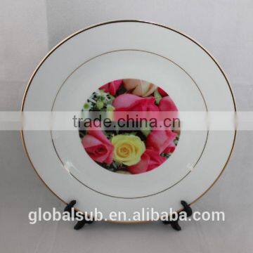 Autumn Flower Sublimation Printing Ceramic Plate Wedding Decoration