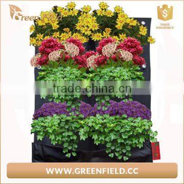 2017 Green Field Black Felt Vertical Planter Garden Living Wall Decor Flowers Grow Bag for Herbs Strawberries