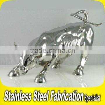 Keenhai Stainless Steel Sculpture Animal Sculpture Bull Sculpture