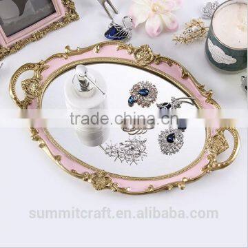 Fashion Antique Resin Oval Jewelry Mirror Tray photo-3