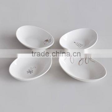 Porcelain spaghetti bowl with decal printing salad bowl