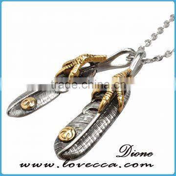 Popular High Quality Jewelry Claw Feather Never Fade Stainless Steel Pendant for Men and Women photo-3