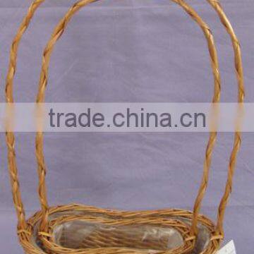 Decorative Willow Flower Basket with Plastic Liner