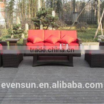 ESR-7273 rattan sofa set with pillows