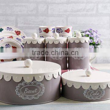 New Stylish Airtight Metal Tin Tea Coffee Sugar Canister Storage Bin With Flower Lid photo-3