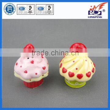Ceramic Cake Shaped Salt and Pepper Shakers Set