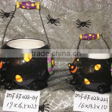 decorative ceramic halloween hanging candle holder