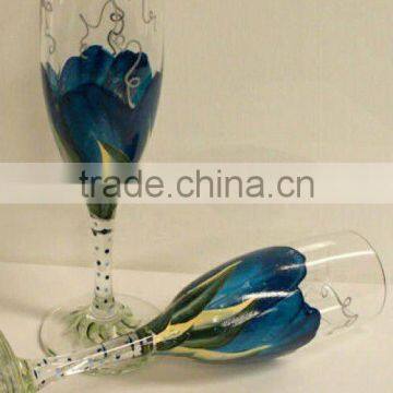 hand painted wine glass