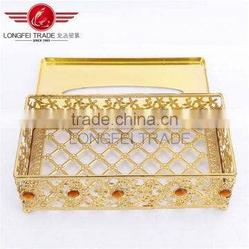 High Quality Acrylic Decorative Gold-coated Tissue Box, Tissue Paper Box, Tissue Storage Box photo-2