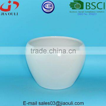 BSCI Audited Factory white Glazed ceramic flower pot