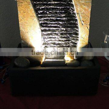 Bending Slate Tabletop Water Fountain With LED Light