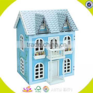 Wholesale Delicate Baby Wooden Dollhouse Playset Stylish Wooden Dollhouse Toy for Kids W06A033 photo-3