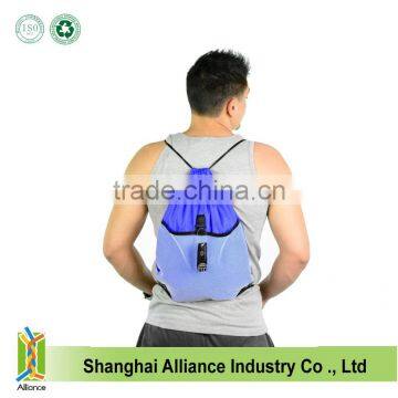 Promotional Custom Designed Mesh Drawstring Backpacks/Wholesale string bags with front mesh pockets