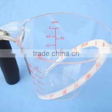 Plastic Measuring Cup,Clear with Red Measurements