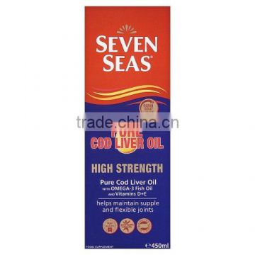 Seven Seas Pure Cod Liver Oil High Strength With Omega 3 Plus Vitamins D & E - 450ml