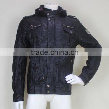 Genuine Men Hooded Leather Jacket