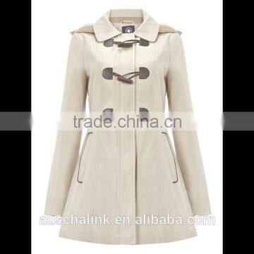 Best Selling Ladies Korean Cotton Hooded Toggle Jacket Wholesale photo-3