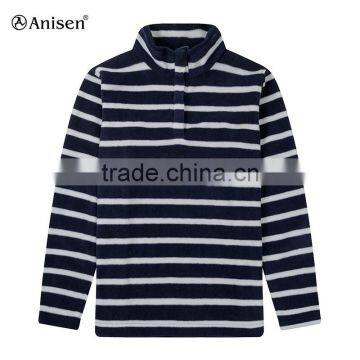 2017 hot sale blue collar half zipper plaids men fleece shirt