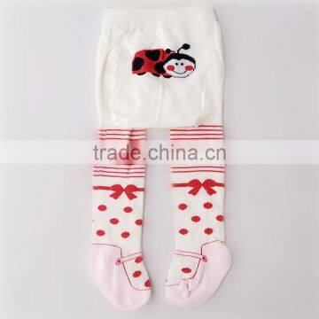 baby cotton tights with knitted fancy design