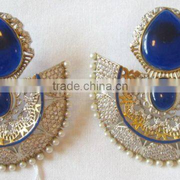 Sterling Silver Blue Gemstone Dangler EARRING Pair photo-2