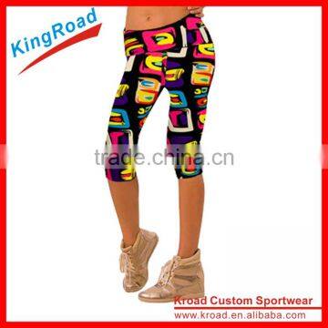 Custom Flag Ladies Heat Gear Anti-Bacterial Compression Capri Legging tights