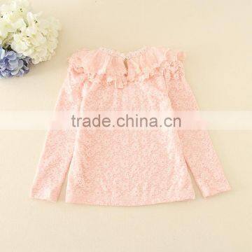 Fleece Undershirts Children Autumn Clothes High Quality Lace Girls Winter Lonh Sleeve Tee Warm Soft Kids Tee photo-4