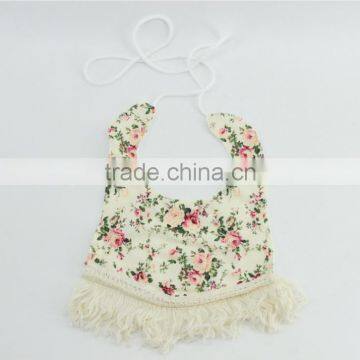 Wholesale Floral Print Cotton Baby Bavoir Bibs Baby Girl Cotton Burp Cloths