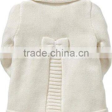 Long Style Baby Cable Sweater Coat Turn-down Collar Girl Knitting Cardigan photo-2