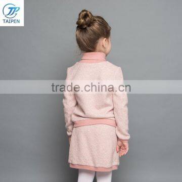 Winter Girls Pullover High Neck T Shirt And Short Skirt 2pcs Set Kids Knitted Clothing Set Wholesale photo-4