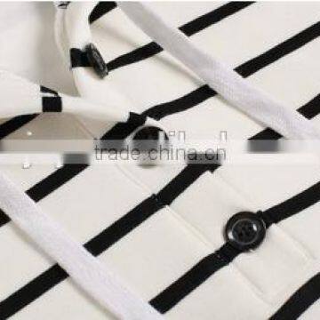 Ladies Women Casual Hooded Long Sleeve Striped Pullover Hoodies With Fleece photo-5