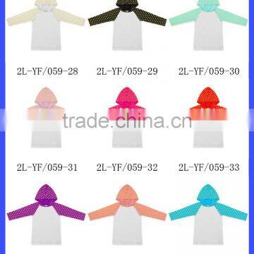 Baby Girls Solid Color Blank Long Sleeve Shirts Children's Fall Hoodies Clothes Wholesale Raglan Kids Hooded T-shirt photo-4