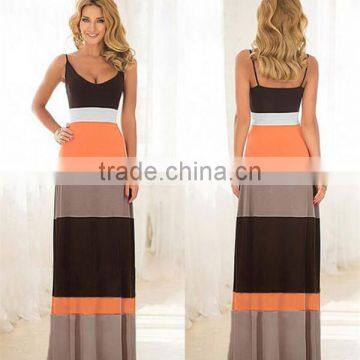 Walson Hot Sell Women Summer Dress Cotton Spaghetti Strap Slip Tube Slit Dress 2016 Summer Maxi Dress photo-2